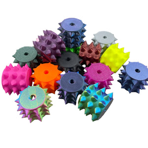 Een set van losse rolletjes voor een BDSM pinwheel in verschillende kleuren