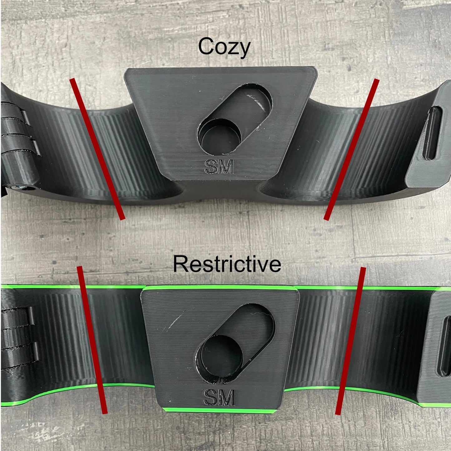 Detailfoto van polsboeien met slot voor BDSM met verschillende uitvoeringen
