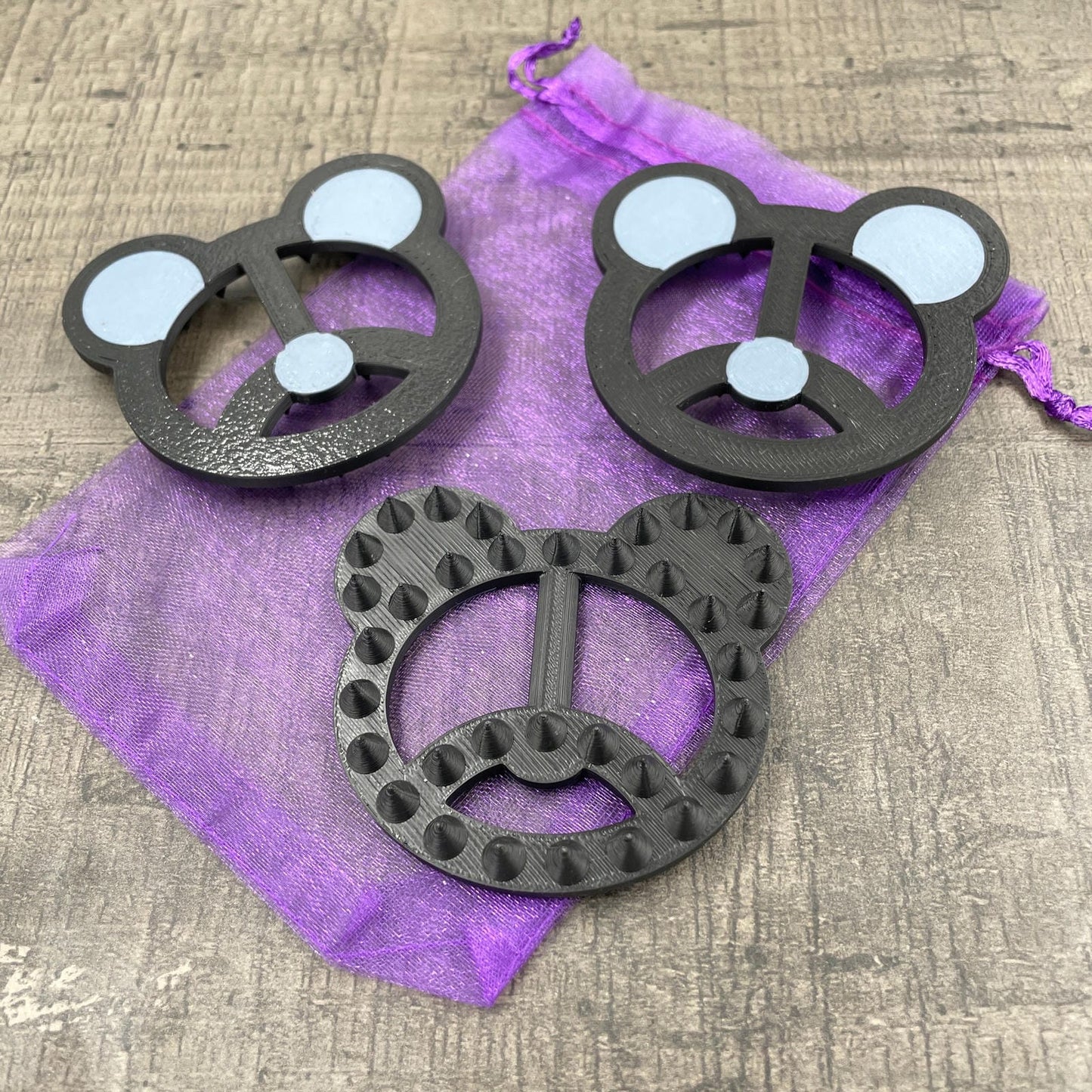 Shibari touw spikes in de vorm van beren - Zwarte beren