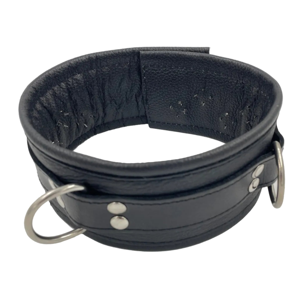 Leren Collar - Met Binnenwaartse Spikes en D-ringen