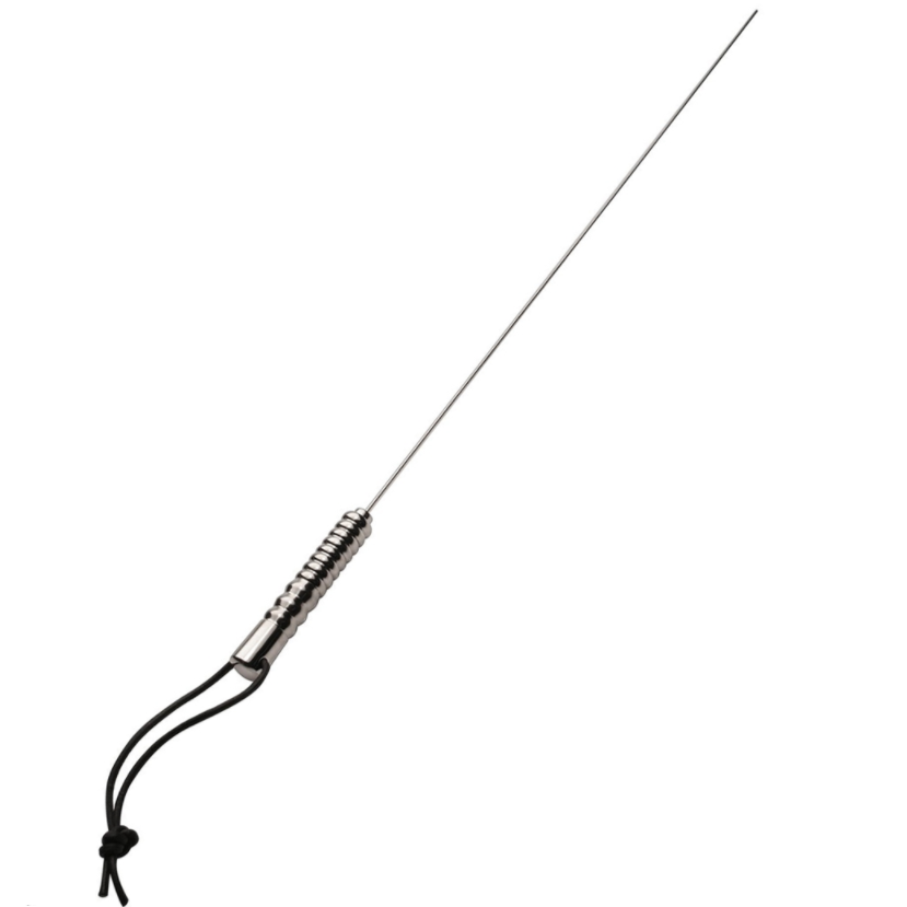 A BDSM cane made from stainless steel